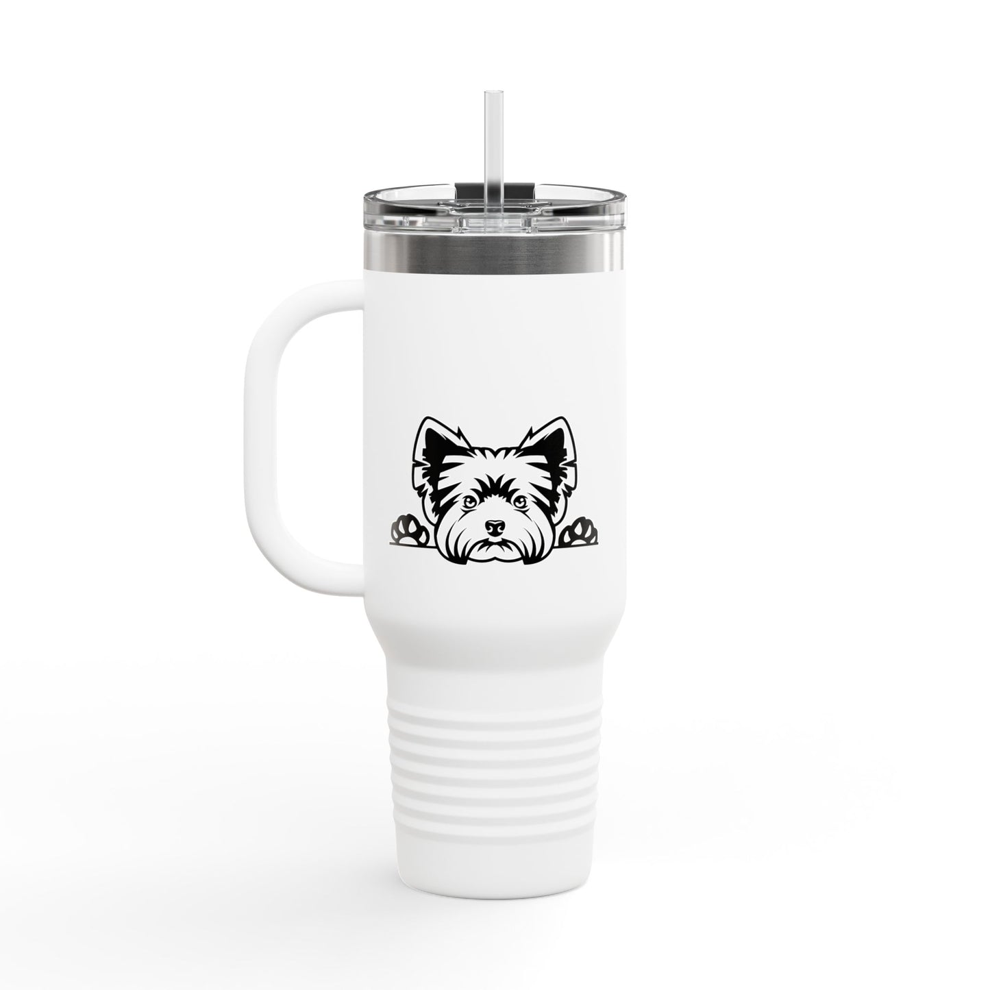 "I Just Want to Drink Coffee and Pet My Dog" Tumbler ~ Yorkshire Terrier