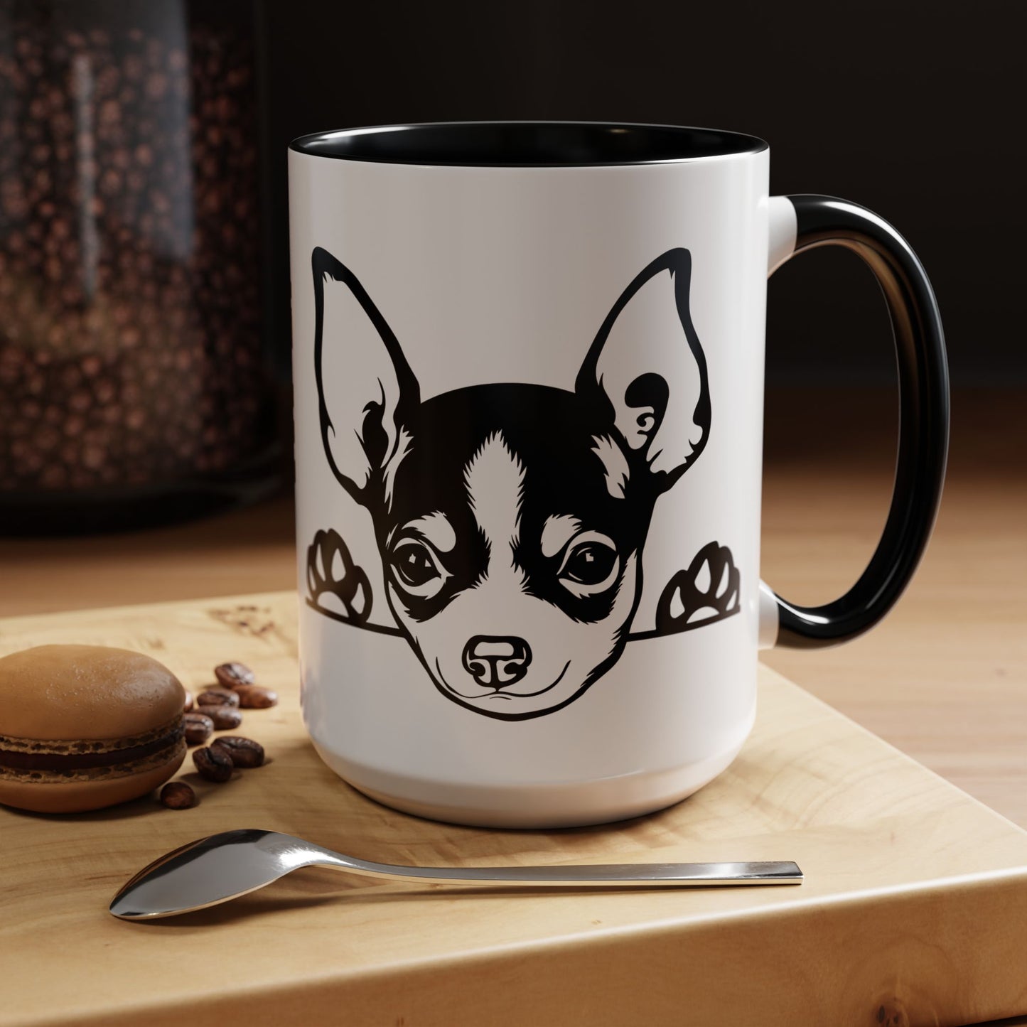 "I Just Want to Drink Coffee and Pet My Dogs" Ceramic Mug ~ Chihuahua