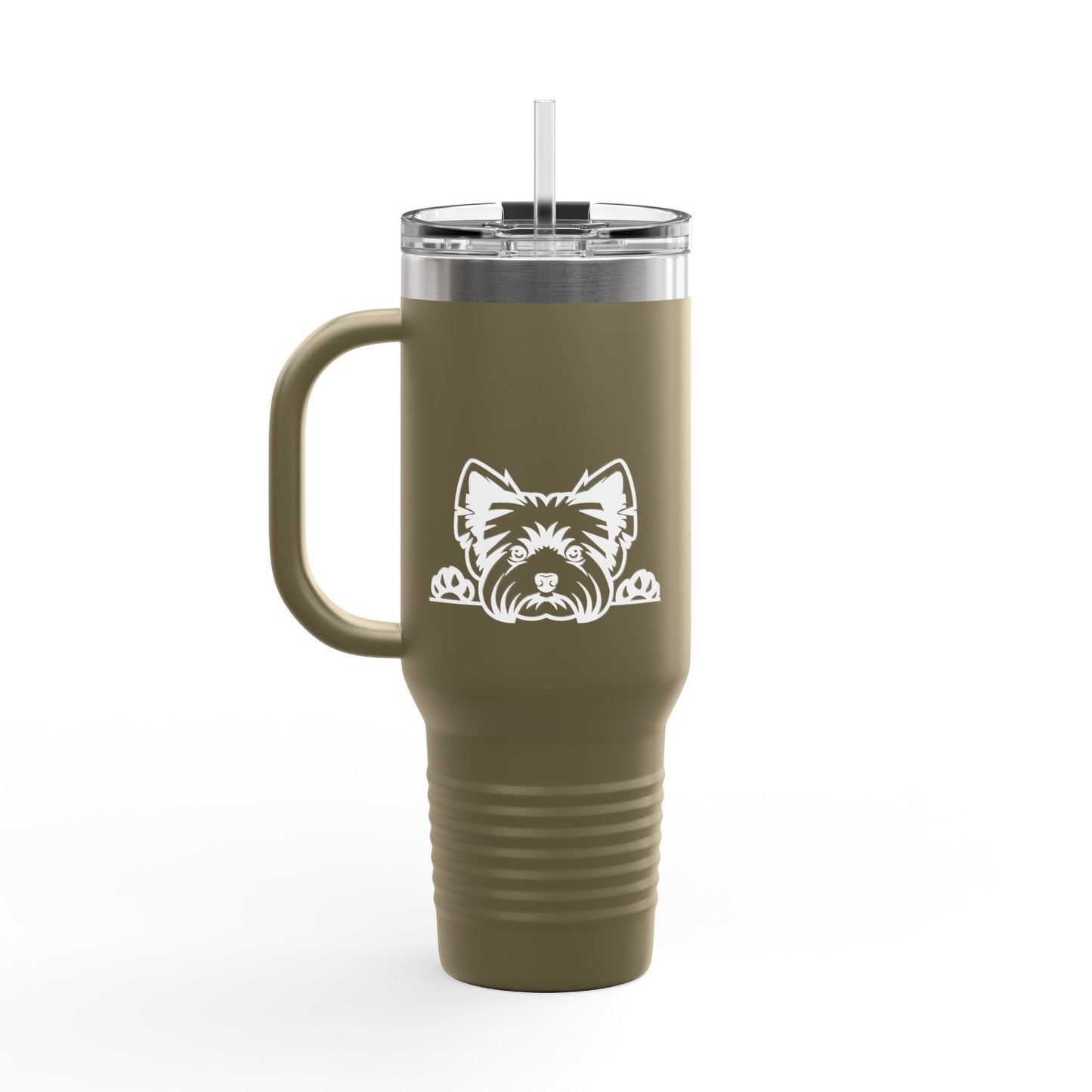 "I Just Want to Drink Coffee and Pet My Dog" Tumbler ~ Yorkshire Terrier