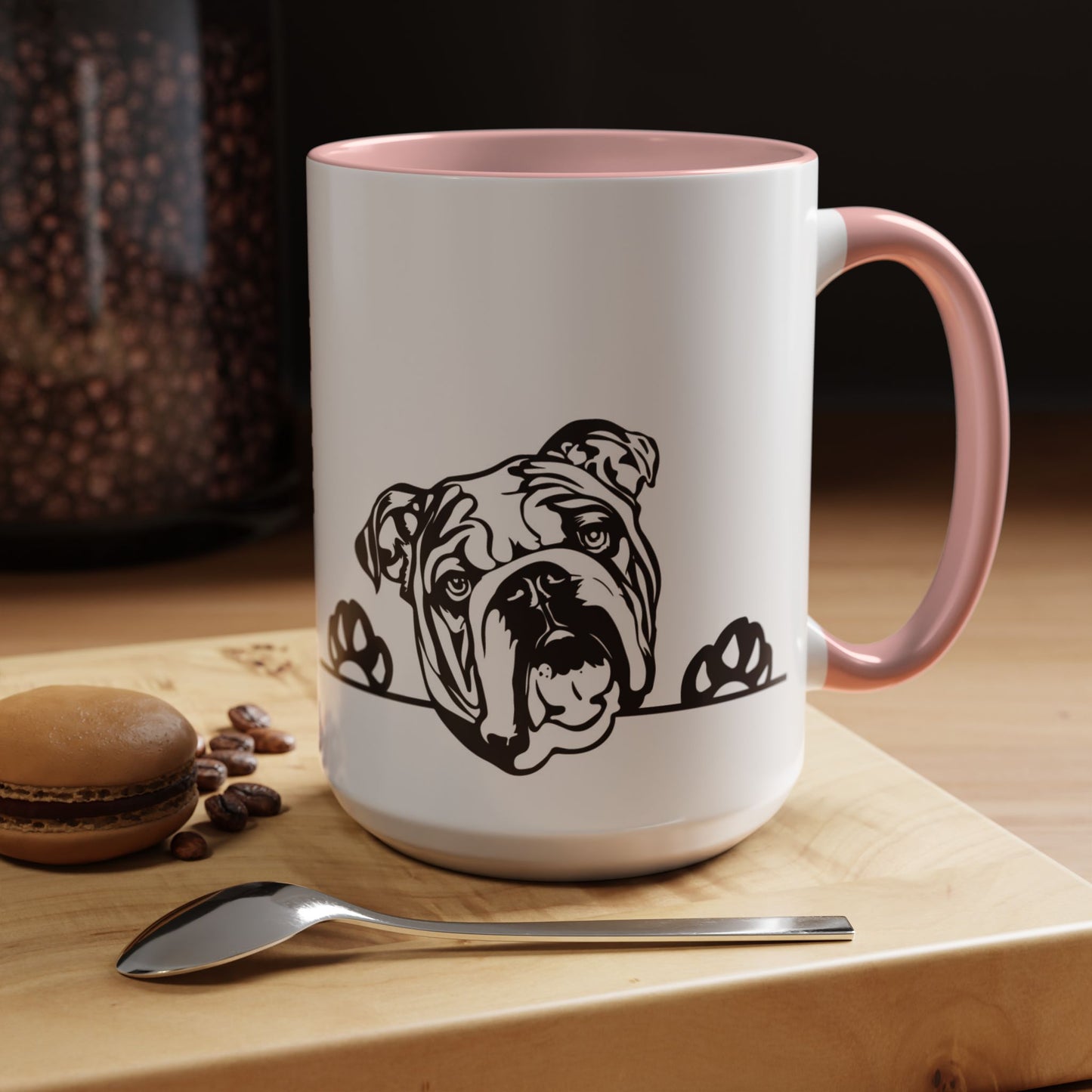 "I Just Want to Drink Coffee and Pet My Dogs" Ceramic Mug ~ English Bulldog