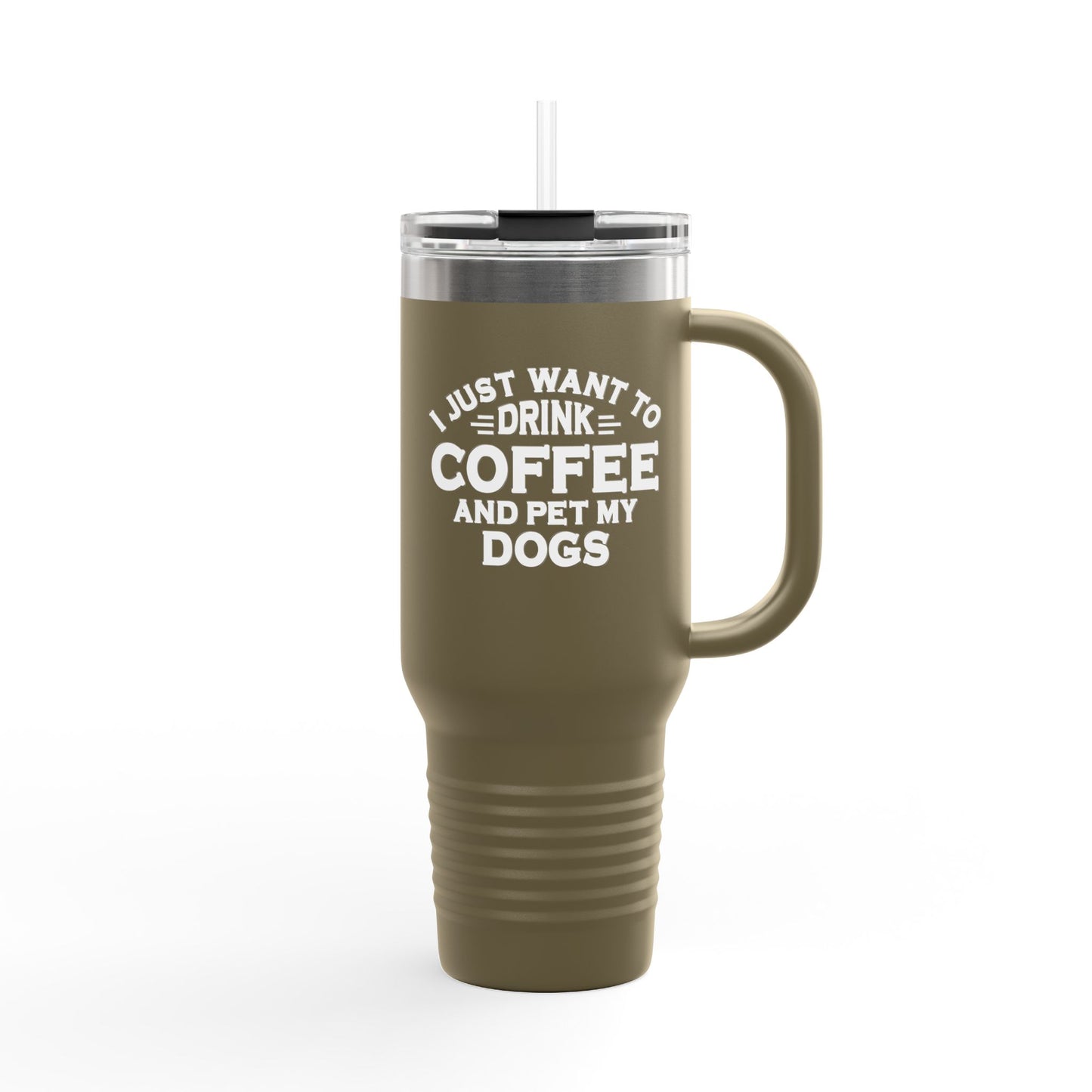"I Just Want to Drink Coffee and Pet My Dog" Tumbler ~ Yorkshire Terrier