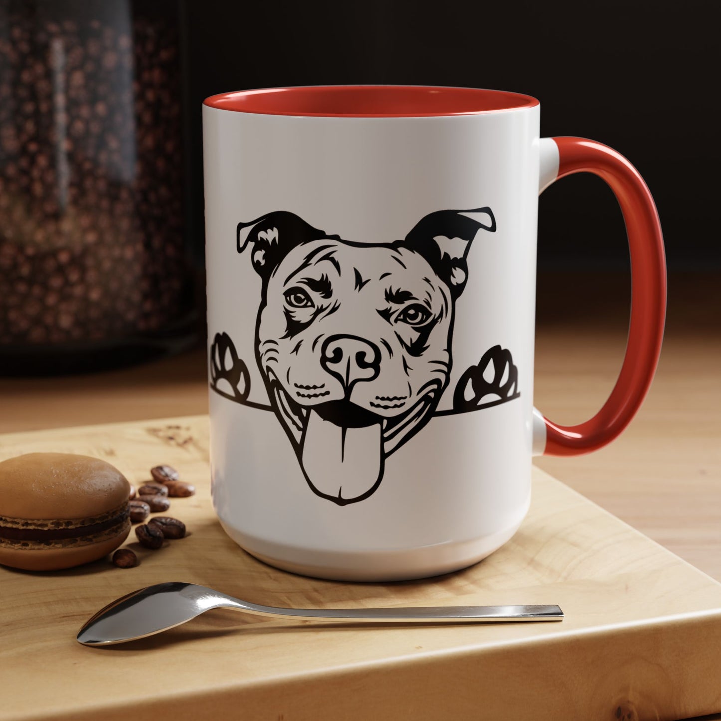 "I Just Want to Drink Coffee and Pet My Dogs" Ceramic Mug ~ Pitt Bull