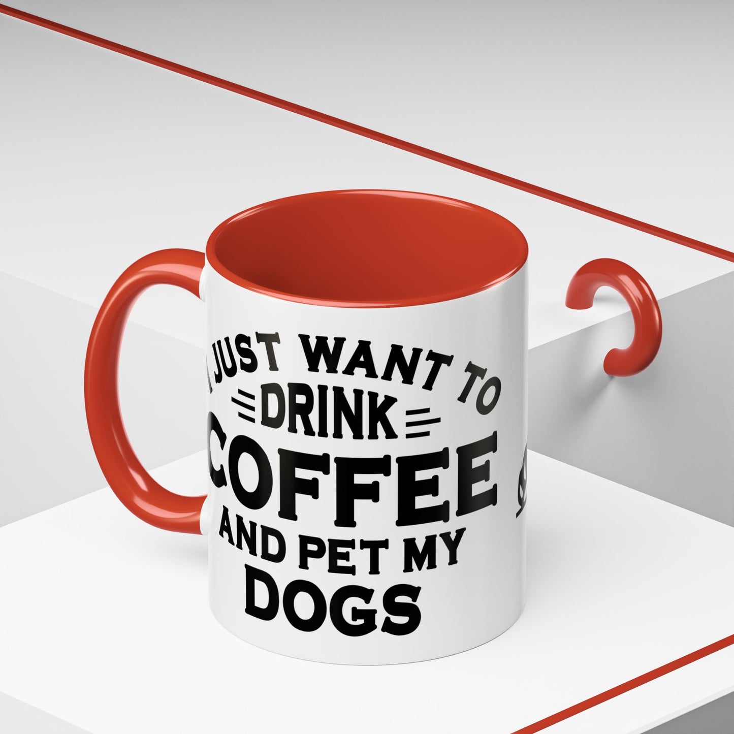 "I Just Want to Drink Coffee and Pet My Dogs" Ceramic Mug ~ Pitt Bull