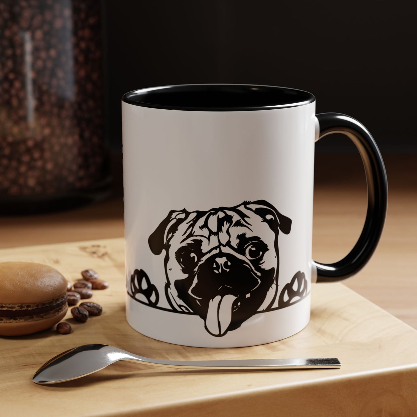 "I Just Want to Drink Coffee and Pet My Dogs" Ceramic Mug ~ Pug