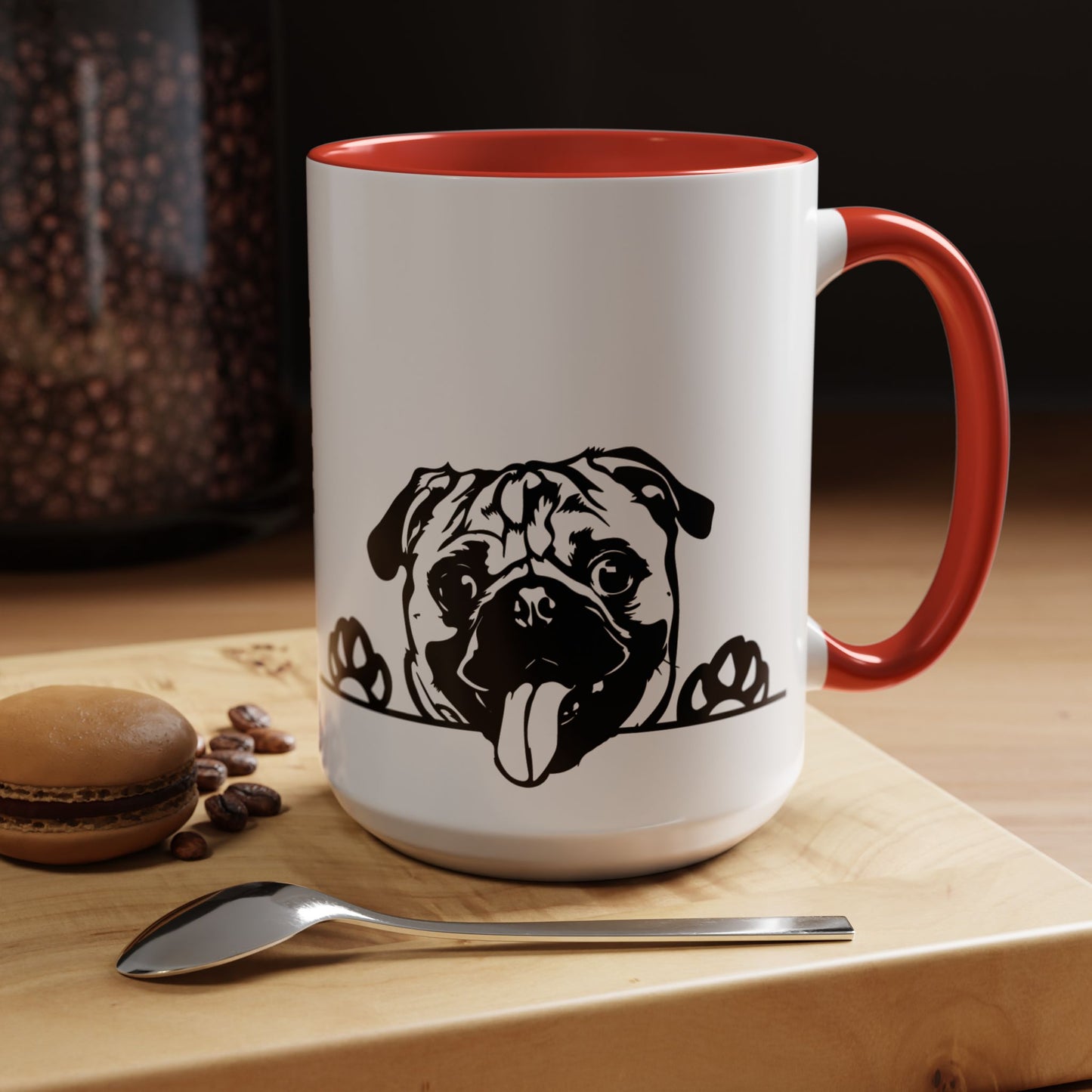 "I Just Want to Drink Coffee and Pet My Dogs" Ceramic Mug ~ Pug