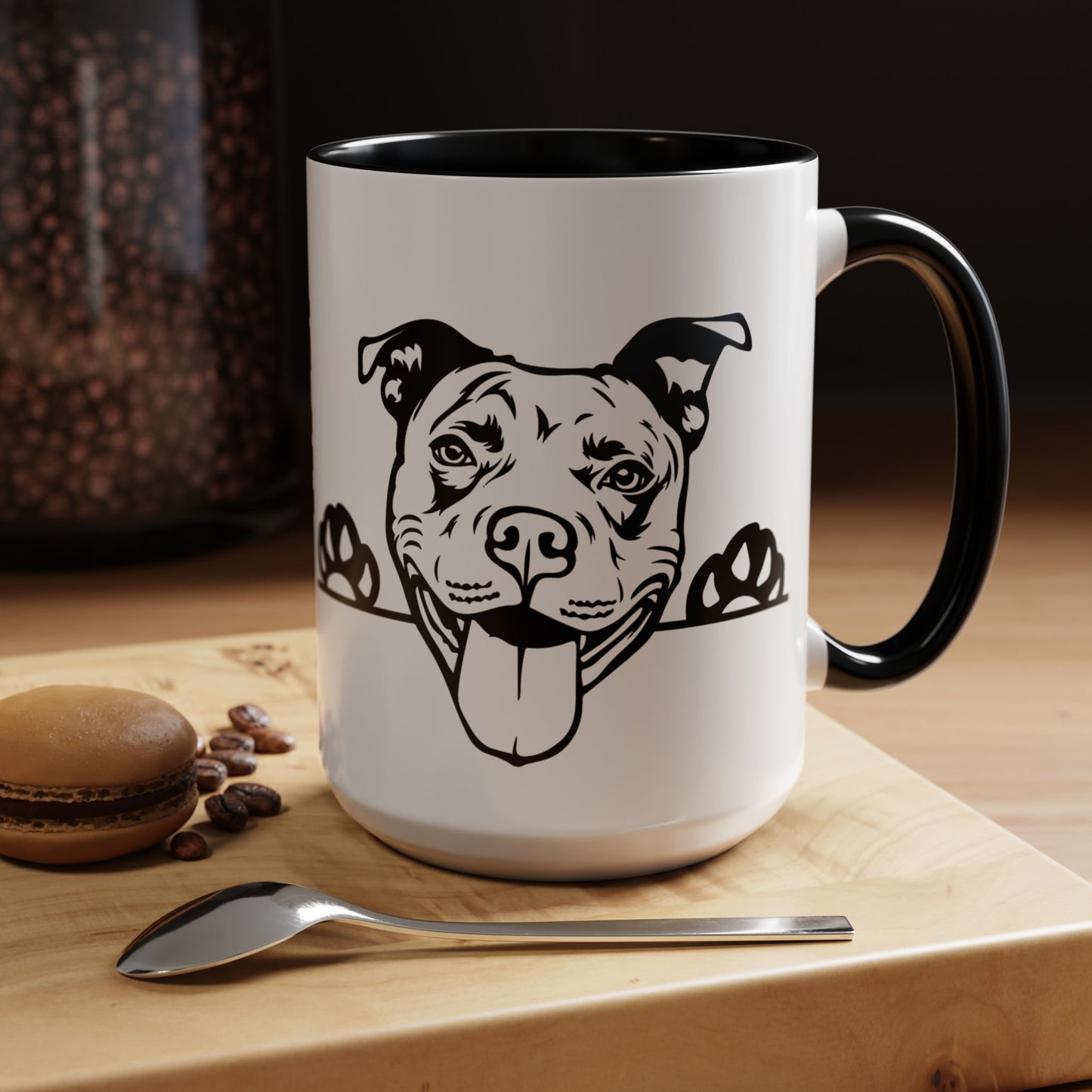 "I Just Want to Drink Coffee and Pet My Dogs" Ceramic Mug ~ Pitt Bull