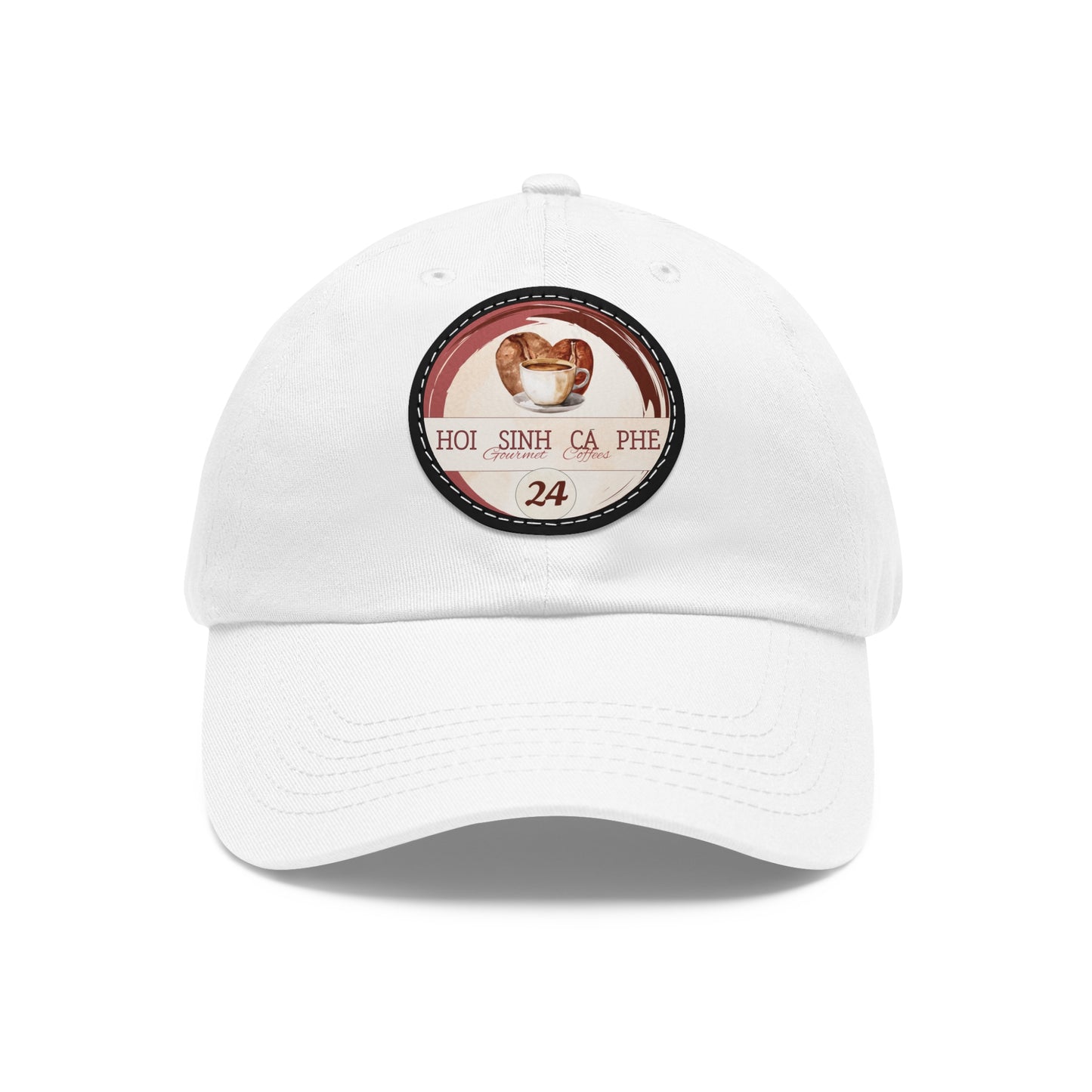 Hat with Leather Patch (Round)