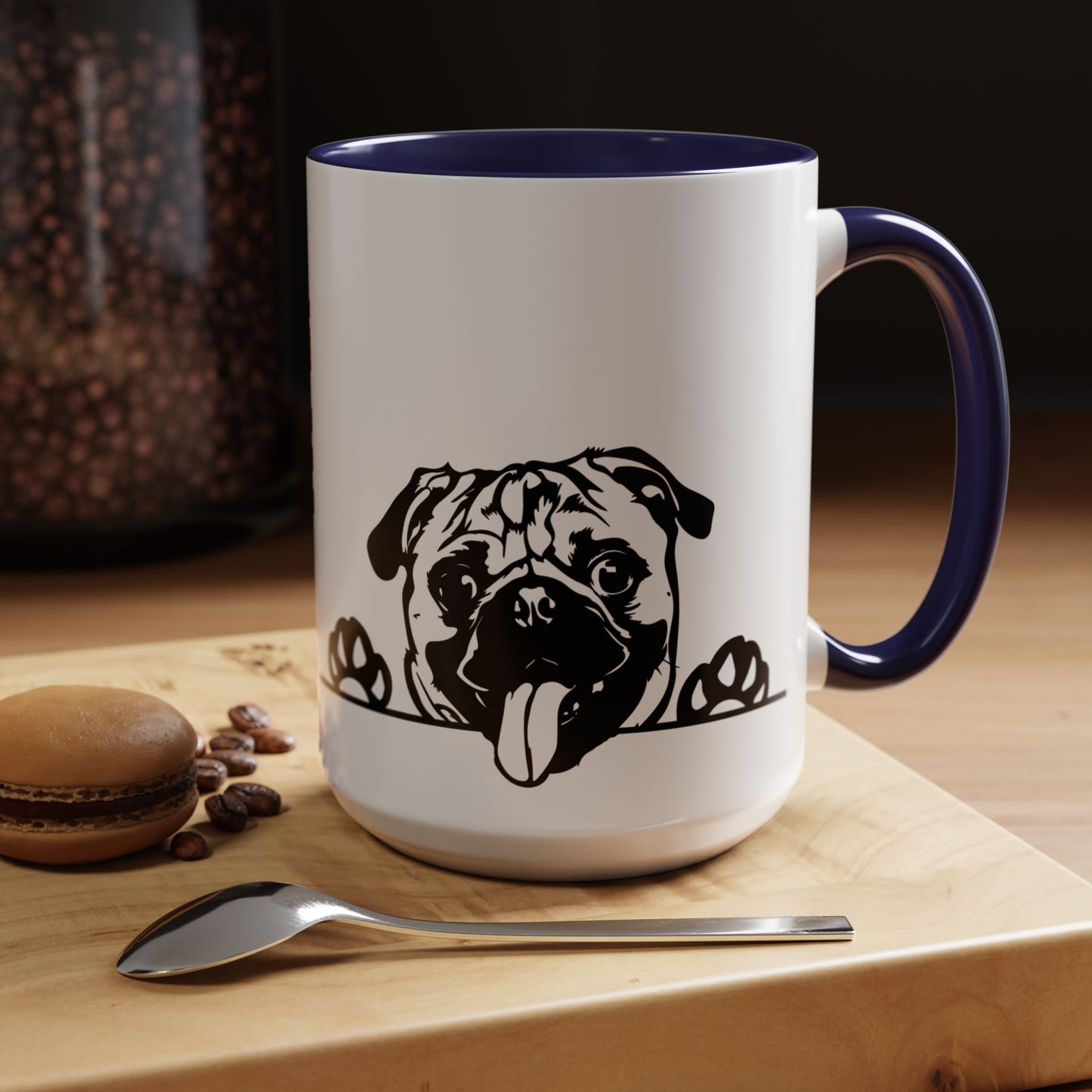 "I Just Want to Drink Coffee and Pet My Dogs" Ceramic Mug ~ Pug