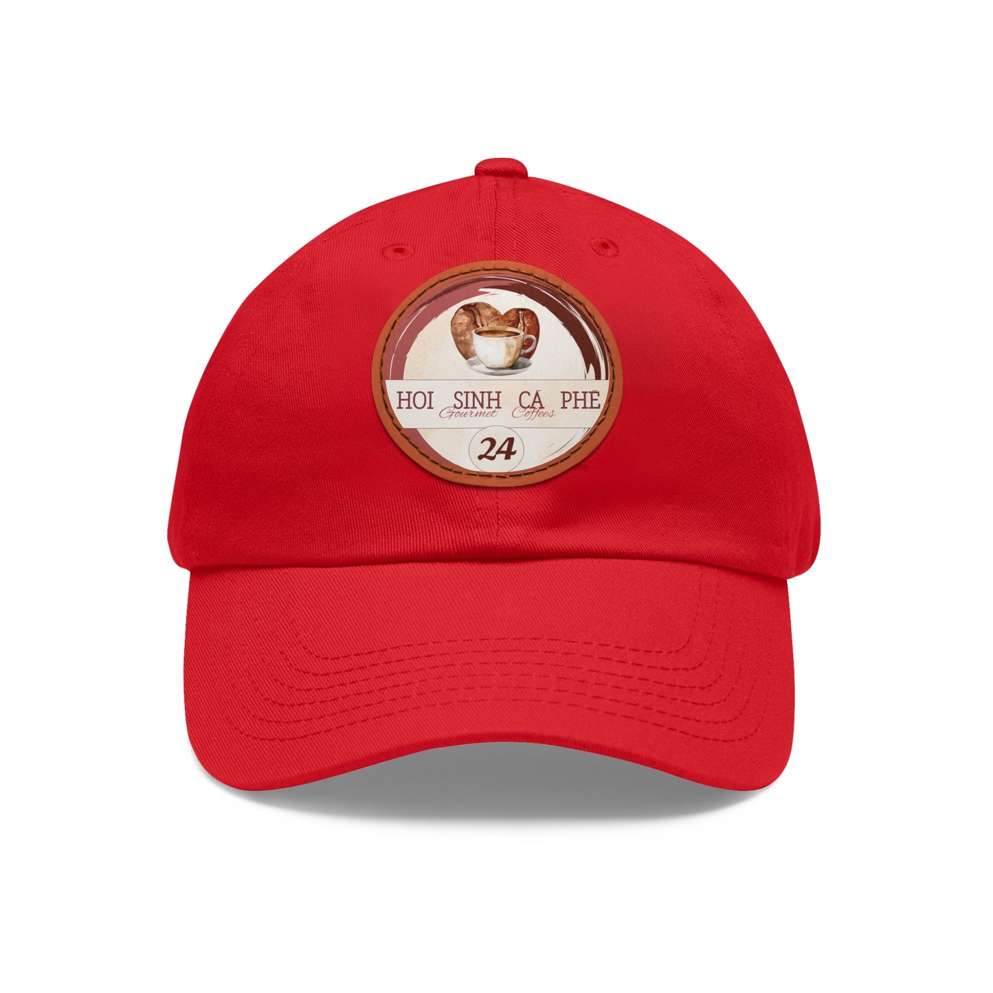 Hat with Leather Patch (Round)