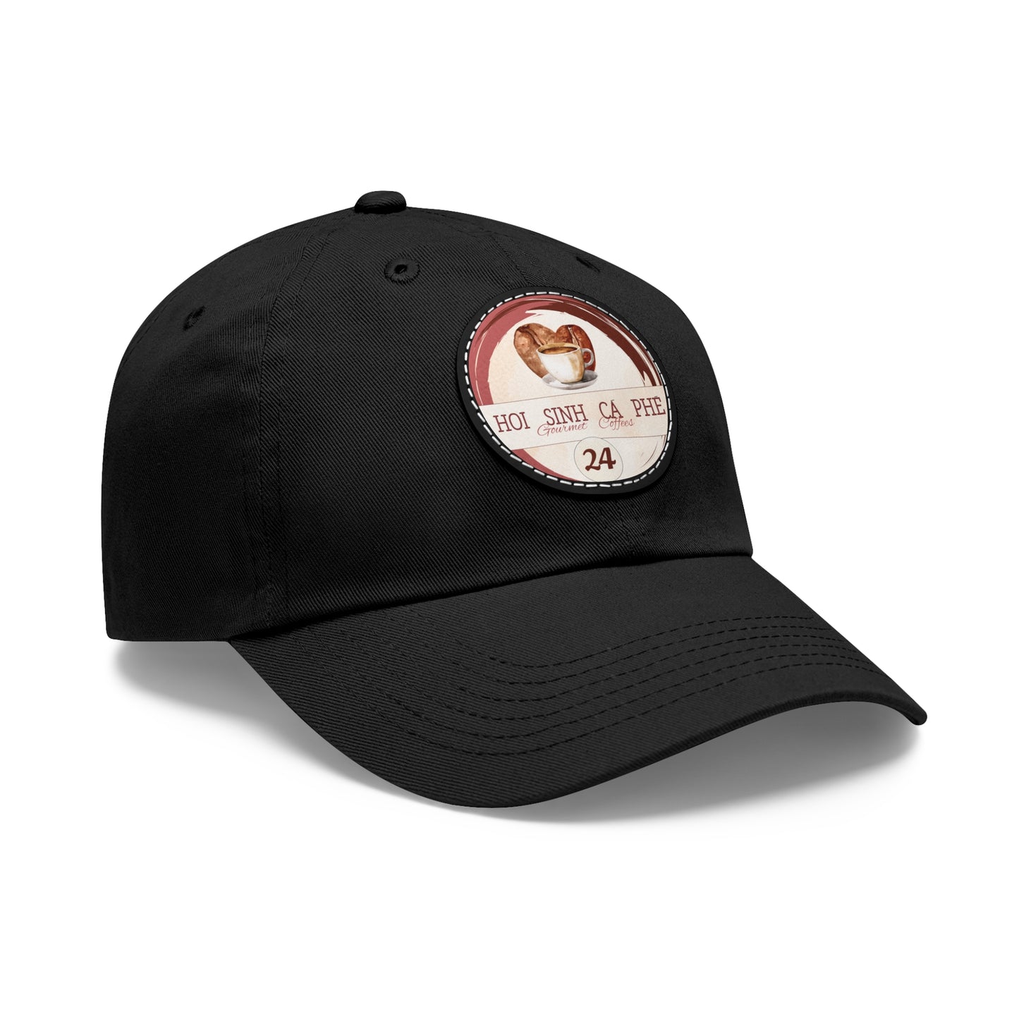 Hat with Leather Patch (Round)