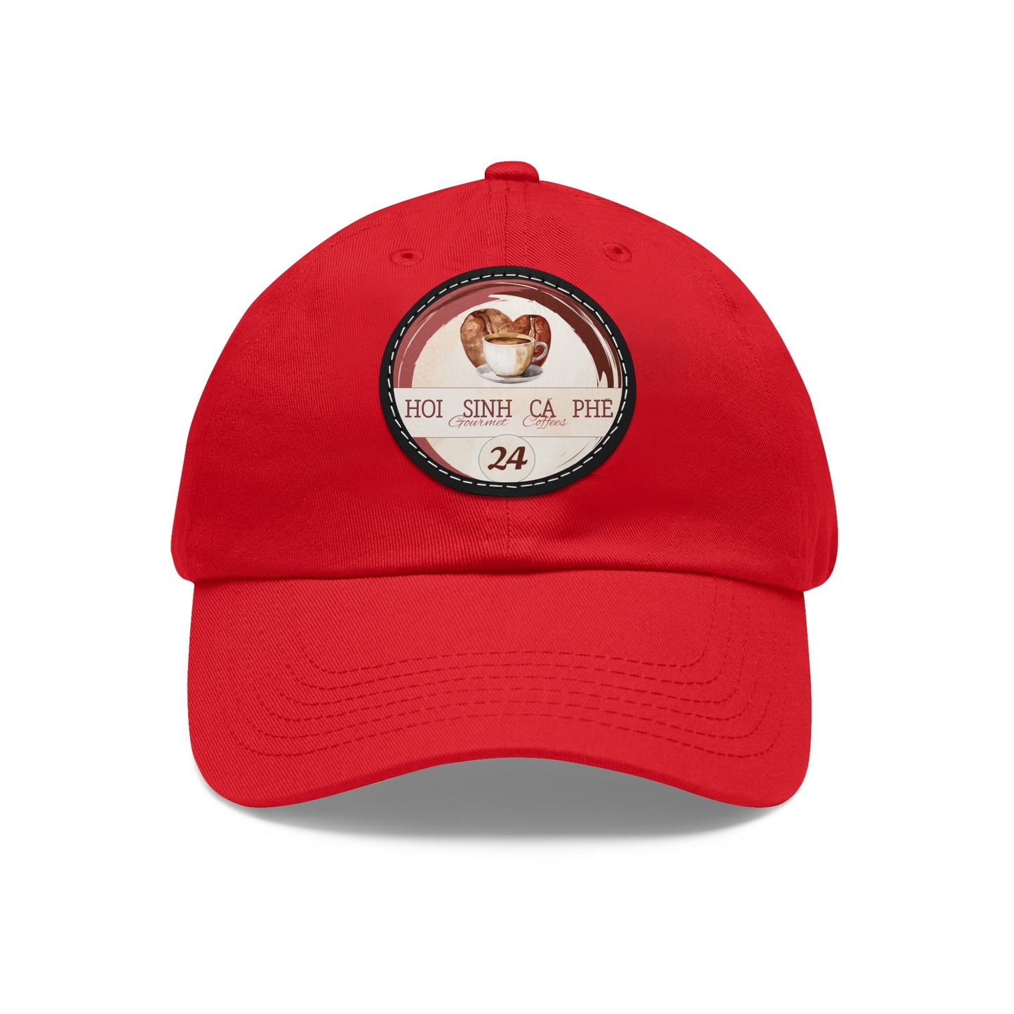 Hat with Leather Patch (Round)