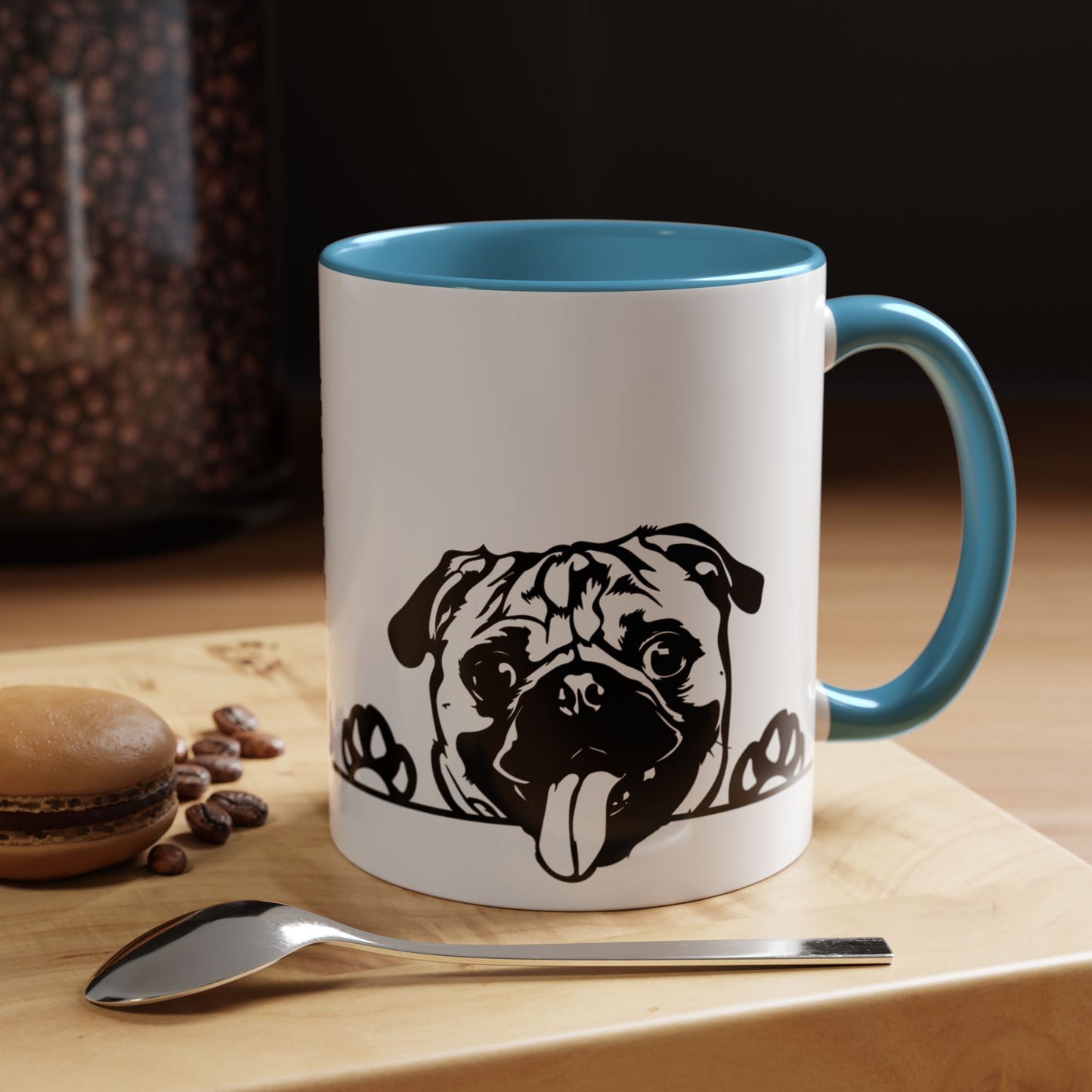 "I Just Want to Drink Coffee and Pet My Dogs" Ceramic Mug ~ Pug