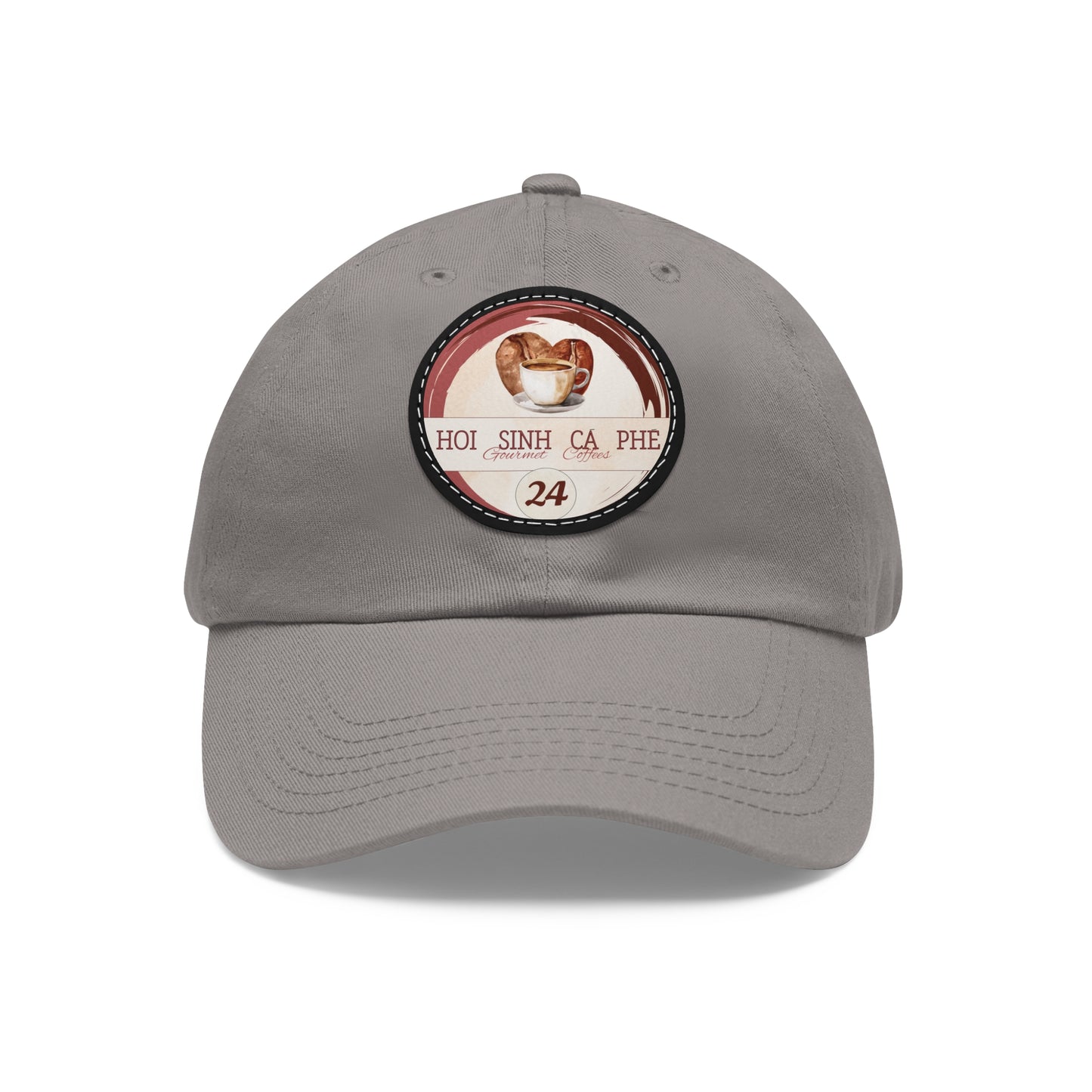 Hat with Leather Patch (Round)