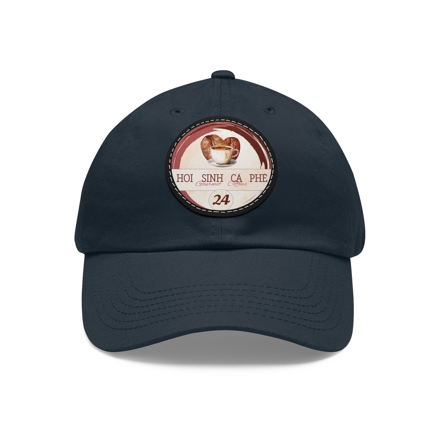 Hat with Leather Patch (Round)