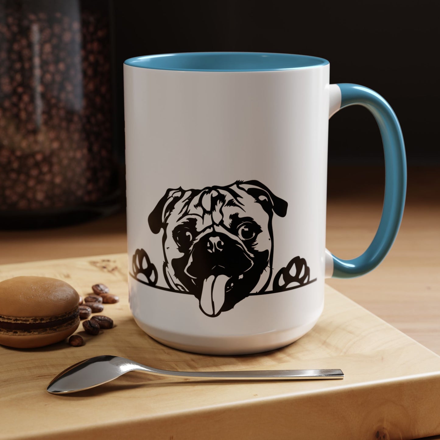 "I Just Want to Drink Coffee and Pet My Dogs" Ceramic Mug ~ Pug