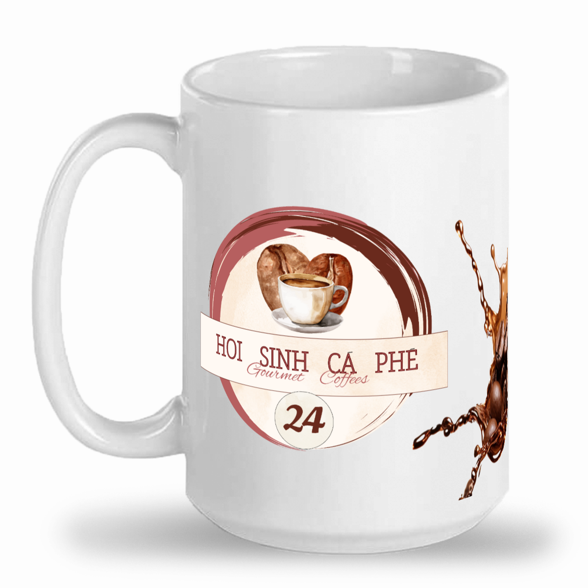 Tall glossy ceramic mug