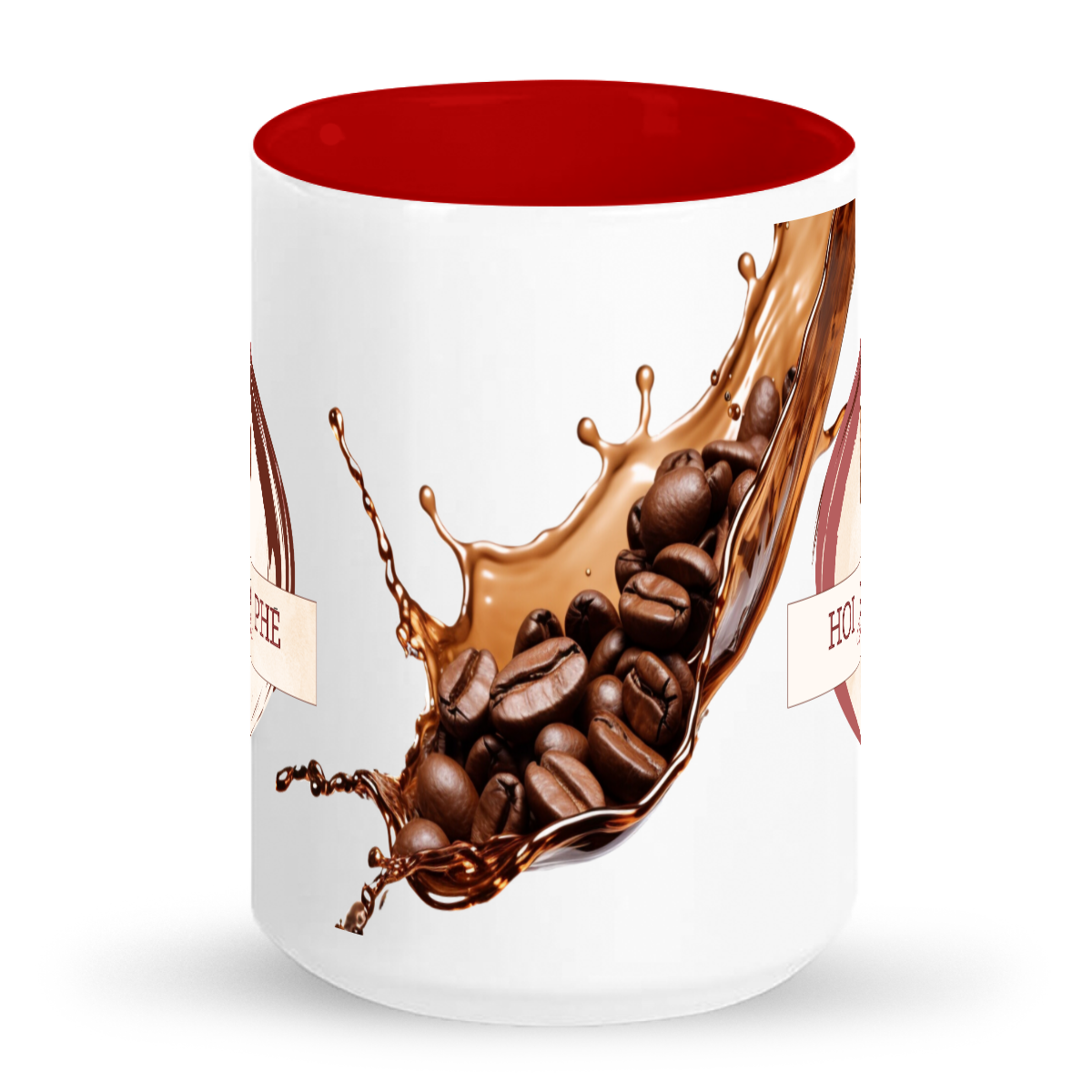 Tall glossy ceramic mug