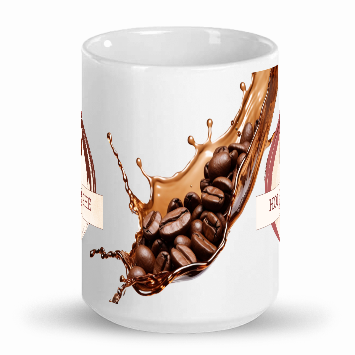 Tall glossy ceramic mug