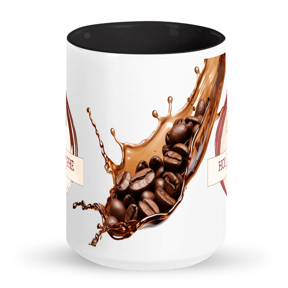 Tall glossy ceramic mug