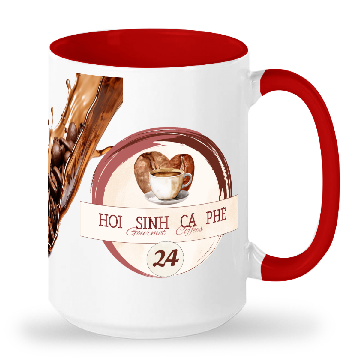 Tall glossy ceramic mug