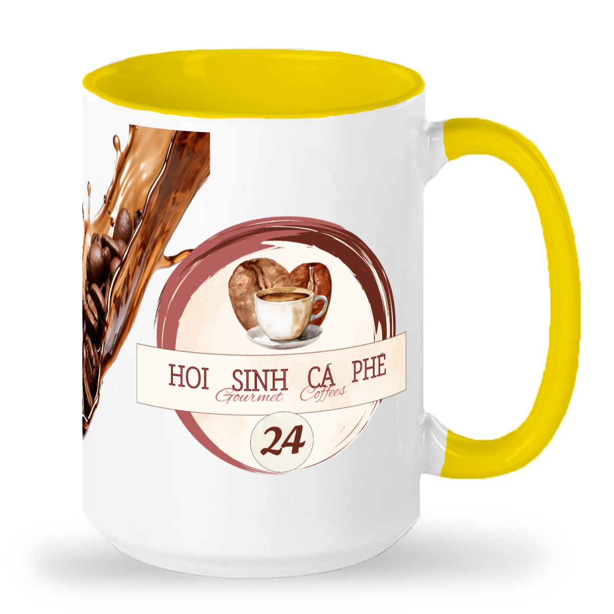 Tall glossy ceramic mug