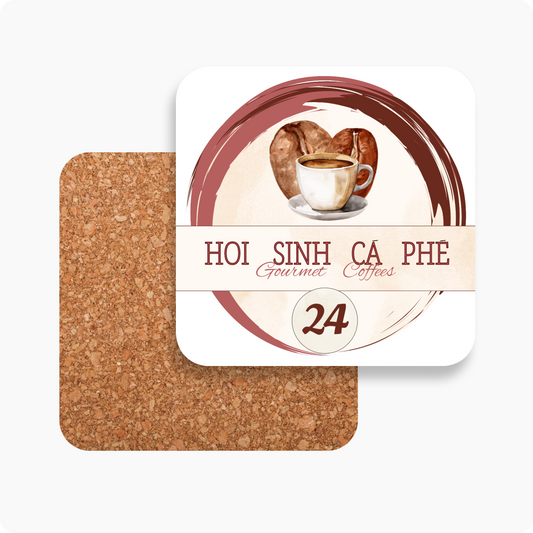 Cork and hardwood coasters